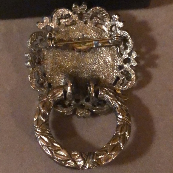 Vintage 1950 Emperuer Napoleon Silver Tone Fold Down Wreath Brooch - Picture 3 of 7